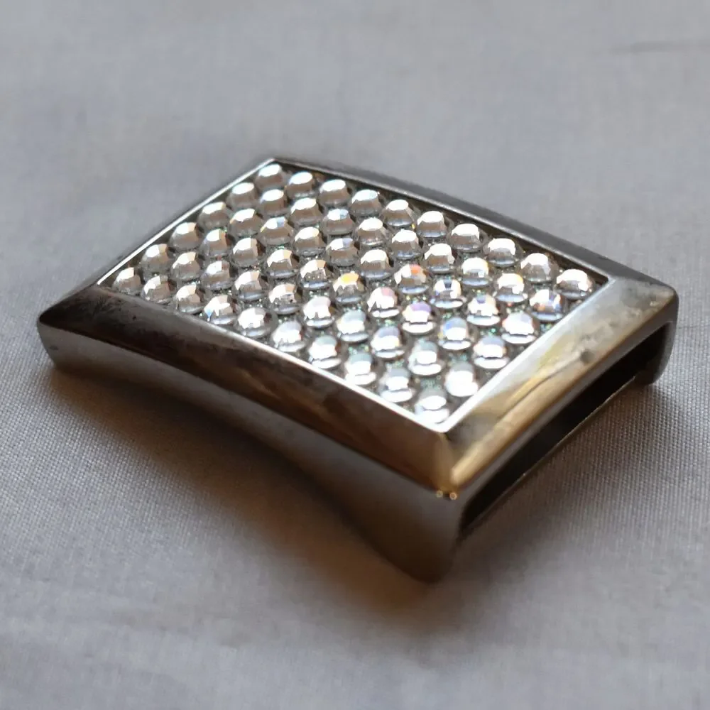 Vintage‎ Belt Buckle Small Women's Unisex Clear Rhinestones Sparkling Shiny Gift